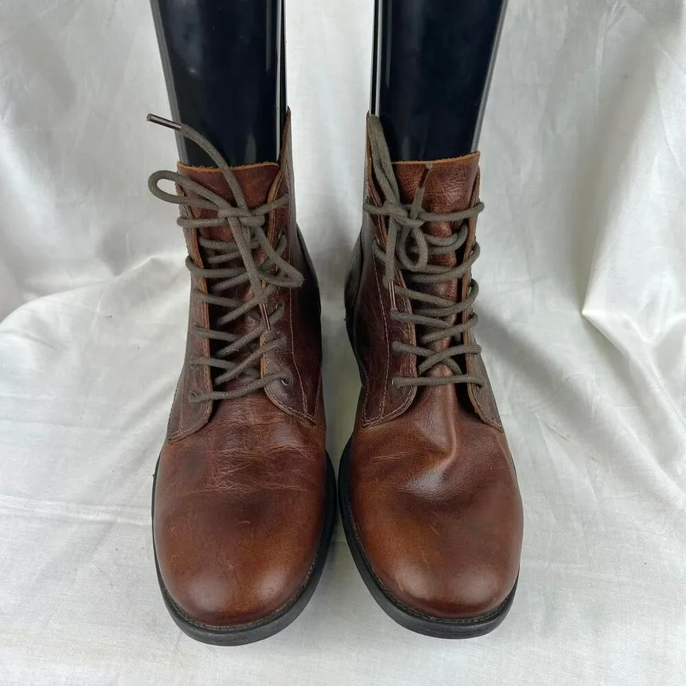 Jeffrey Tyler Brown Leather Lace Up Boots Size 11